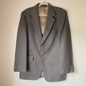 Vintage Nordstrom Brown Herringbone Blazer 38R, Plaid, Academia, Fall, Oversized